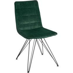 VEGA Schalenstuhl Milaria Samt, Gestell Metall; 60x51x88.5 cm (BxTxH); Sitz tannengrün, Gestell schwarz; 2 Set / Pack