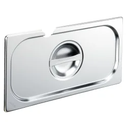 PULSIVA GN-Deckel 1/3 Basic mit Löffelaussparung; GN 1/3, 32.5x17.6 cm (LxB); silber