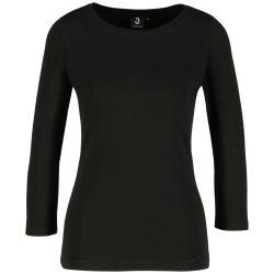 JOBELINE Damen Shirt Malme Dreiviertelarm; Kleidergrösse XS; schwarz