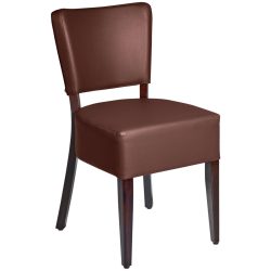 PULSIVA Polsterstuhl Prestige; 45x50x82 cm (BxTxH); Sitz braun, Gestell nussbaum; 2 Stück / Pack