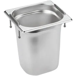 VEGA GN-Behälter Premium Fallgriff 1/6; GN 1/6, 4300 ml, 17.5x16x20 cm (LxBxT); silber