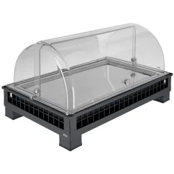 VEGA Kühlvitrine Portland Edelstahl 1/1; GN 1/1, 55.4x35.2x29.9 cm (LxBxH); anthrazit/transparent/edelstahl; rechteckig