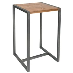 VEGA Stehtisch Torres quadratisch; 70x70x110 cm (LxBxH); Platte eiche antik/braun, Gestell grau; quadratisch