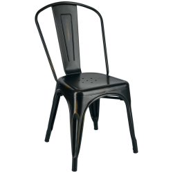 PULSIVA Bistrostuhl Ferano im Industriedesign; 45x51.5x85.5 cm (BxTxH); schwarz/bronze; 2 Stück / Pack