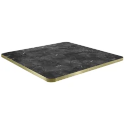VEGA Indoor-Tischplatte Marvani quadratisch; 68x68x2.5 cm (LxBxH); gold/schwarz/marmoriert; quadratisch