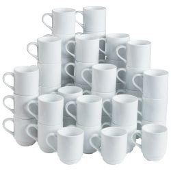 PULSIVA Vorteilspack Kaffeebecher Yari 48-teilig; 250 ml, 7.4x9.2 cm (ØxH); weiss; rund; 48 Stück / Pack