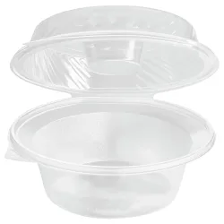 WIMEX Salatschale mit Dipfach im Domdeckel; 2100 ml, 21.5x10.5 cm (ØxH); transparent; 25 Stück / Pack