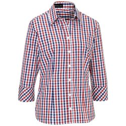 JOBELINE Damenbluse Bailey Dreiviertelarm; Kleidergrösse 34; weiss/rot/blau