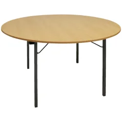 PULSIVA Bankett Tisch rund; 74x150 cm (HxØ); Platte buche natur, Gestell grau; rund