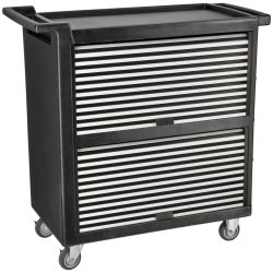 VEGA Servierwagen Tjugo; 105.5x50.5x103.5 cm (BxTxH); silber/schwarz