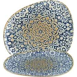 Bonna Teller flach organisch Alhambra; 18.5x15 cm (LxB); blau/weiss/braun; organisch; 12 Stück / Pack