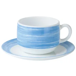 Arcoroc Kaffeetasse Brush; 190 ml, 7.7x5.8 cm (ØxH); blau; rund; 12 Stück / Pack