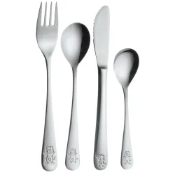 PULSIVA Kinderbesteck 4-teilig; silber, Griff silber; 6 Set / Pack