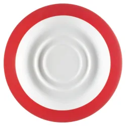 PULSIVA Kaffee-/Becher-Untertasse Multi-Color; 15.3x2.1 cm (ØxH); weiss/rot; rund; 6 Stück / Pack