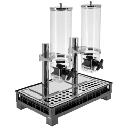 VEGA Müslispender Portland doppelt 1/1; GN 1/1, 55.4x35.2x53 cm (LxBxH); anthrazit/transparent; rechteckig