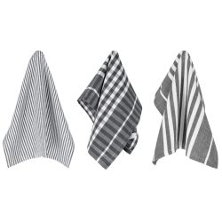 PULSIVA Geschirrtücher Jena; 40x60 cm (BxL); grau/weiss; 3 Stück / Pack