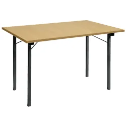 PULSIVA Banketttisch rechteckig; 120x80x74 cm (LxBxH); Platte buche natur, Gestell grau; rechteckig