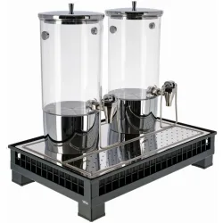 VEGA Saftspender Portland doppelt 1/1; 55.4x35.2x53 cm (LxBxH); anthrazit/transparent