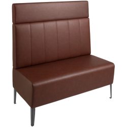 VEGA 2-Sitzer Polsterbank 120 Adapto mit Rückenelement und Aufsatzpolster; 120x64x127 cm (BxTxH); Sitz braun, Gestell schwarz