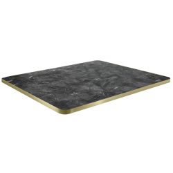 VEGA Indoor-Tischplatte Marvani rechteckig; 60x70x2.5 cm (LxBxH); gold/schwarz/marmoriert; rechteckig