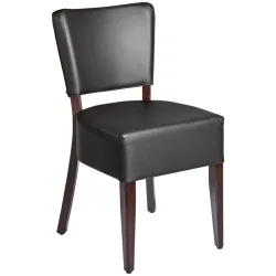 PULSIVA Polsterstuhl Prestige; 45x50x82 cm (BxTxH); Sitz schwarz, Gestell nussbaum; 2 Stück / Pack