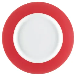 PULSIVA Teller Multi-Color flach; 17.8x1.8 cm (ØxH); weiss/rot; rund; 6 Stück / Pack