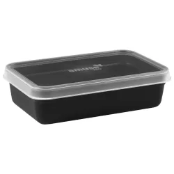 Amuse Pro Mehrweg-Menübehälter Amuse Pro rechteckig; 950 ml, 21.5x13.5x5.7 cm (LxBxH); schwarz; rechteckig; 10 Stück / Pack