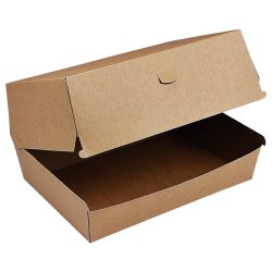 WIMEX Burgerbox mit Fettbarriere; 19.5x13.5x10 cm (LxBxH); braun; 50 Stück / Pack
