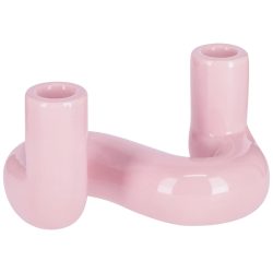 Spitzkerzenhalter Alea; 18x11.2x10 cm (LxBxH); rosa; organisch