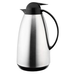 PULSIVA Isolierkanne Basic Pro; 1000 ml, 16.5x27 cm (ØxH); silber/schwarz; zylinderförmig