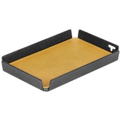 PULSIVA Badezimmer Tablett Merapi I; 17x11 cm (LxB); grau/senf; rechteckig