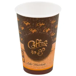 WIMEX Trinkbecher To Go Cafe Melange; 330 ml, 8x12.1 cm (ØxH); braun; 50 Stück / Pack
