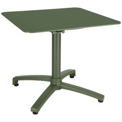 VEGA Outdoor-Aluminium-Loungetisch Taipa quadratisch; 60x60x50 cm (LxBxH); Platte oliv, Gestell oliv; rund