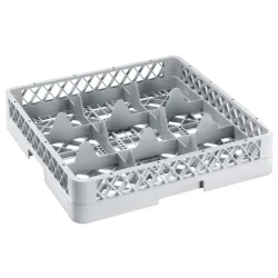 PULSIVA Gläserspülkorb 9 Fächer; 50x50x10 cm (BxTxH); grau