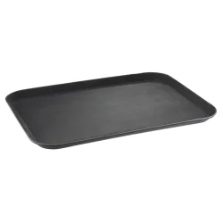 PULSIVA Serviertablett Platter rechteckig; 56x40 cm (LxB); schwarz; rechteckig