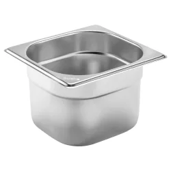 PULSIVA GN-Behälter 1/6 Basic; GN 1/6, 1600 ml, 17.6x16.2x10 cm (LxBxT); silber