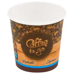 WIMEX Trinkbecher To Go Espresso; 110 ml, 6.2x5.5 cm (ØxH); braun; 50 Stück / Pack