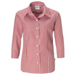 PULSIVA Damenbluse Marie Dreiviertelarm; Kleidergrösse 48; rot/weiss