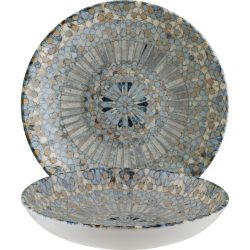 Bonna Teller tief Luca Mosaic; 1000 ml, 23x4 cm (ØxH); orange/dunkelblau/hellblau/gelb/weiss; rund; 6 Stück / Pack