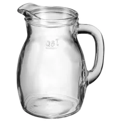 Bormioli Rocco Glas-Krug Bistrot; 600 ml, 7.7x14.5 cm (ØxH); transparent; rund; 0.5 l Eichstrich, 12 Stück / Pack