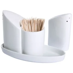 PULSIVA Salz/Pfeffer Menage Sare; 12.8x9x5.5 cm (BxHxT); weiss