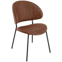 VEGA Polsterstuhl Lindo Kunstleder; 55x65x85 cm (BxTxH); Sitz braun, Gestell schwarz