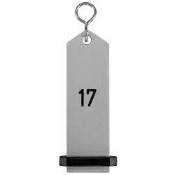 PULSIVA Schlüsselanhänger Bumerang mit Ziffernprägung; 10x3 cm (LxB); silber; Prägung 17