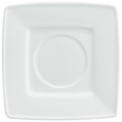PULSIVA Kaffee-/Suppen-Untertasse Jazz; 15.5x15.5 cm (LxB); weiss; quadratisch; 6 Stück / Pack