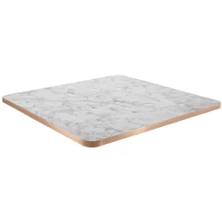 VEGA Indoor-Tischplatte Marvani quadratisch; 68x68x2.5 cm (LxBxH); kupfer/weiss/marmoriert; quadratisch