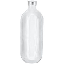 Pasabahçe Glasflasche Iconic; 1100 ml, 9.2x25 cm (ØxH); transparent/silber; 6 Stück / Pack