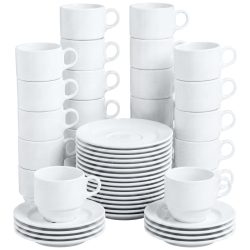 PULSIVA Kaffee-Set Stackora 48-teilig; 190 ml, 8x7 cm (ØxH); weiss; 24 Set / Pack