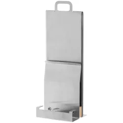 VEGA Aufsteller Arda Barformat mit Halterung für Salz-/Pfefferstreuer; 12.2x9.6x33 cm (LxBxH); braun/silber