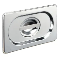 PULSIVA GN-Deckel 1/9 Basic ohne Löffelaussparung; GN 1/9, 17.6x10.8 cm (LxB); silber; rechteckig