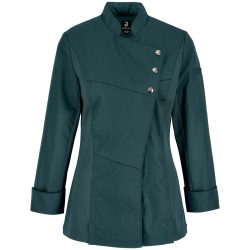 JOBELINE Damen Kochjacke Lewis Langarm; Kleidergrösse 34; petrolgrün